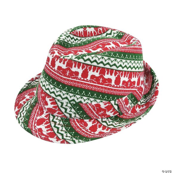 Ugly Sweater FEDORA Hat costume CONTEST Christmas OFFICE GAG PARTY FAVOR - Picture 1 of 1